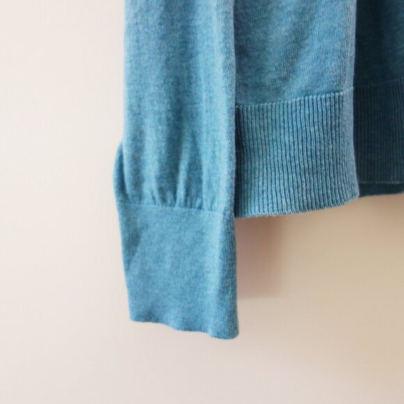 Eddie Bauer Cotton And Tencel Lightweight Button Up Cardigan Teal Plus Size 2X - Picture 5 of 7